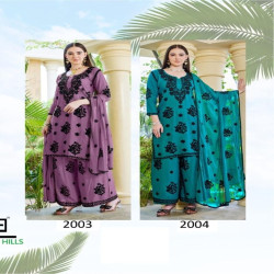 Women's Embroidered Rayon Palazzo Suit Set with Nazneen Dupatta